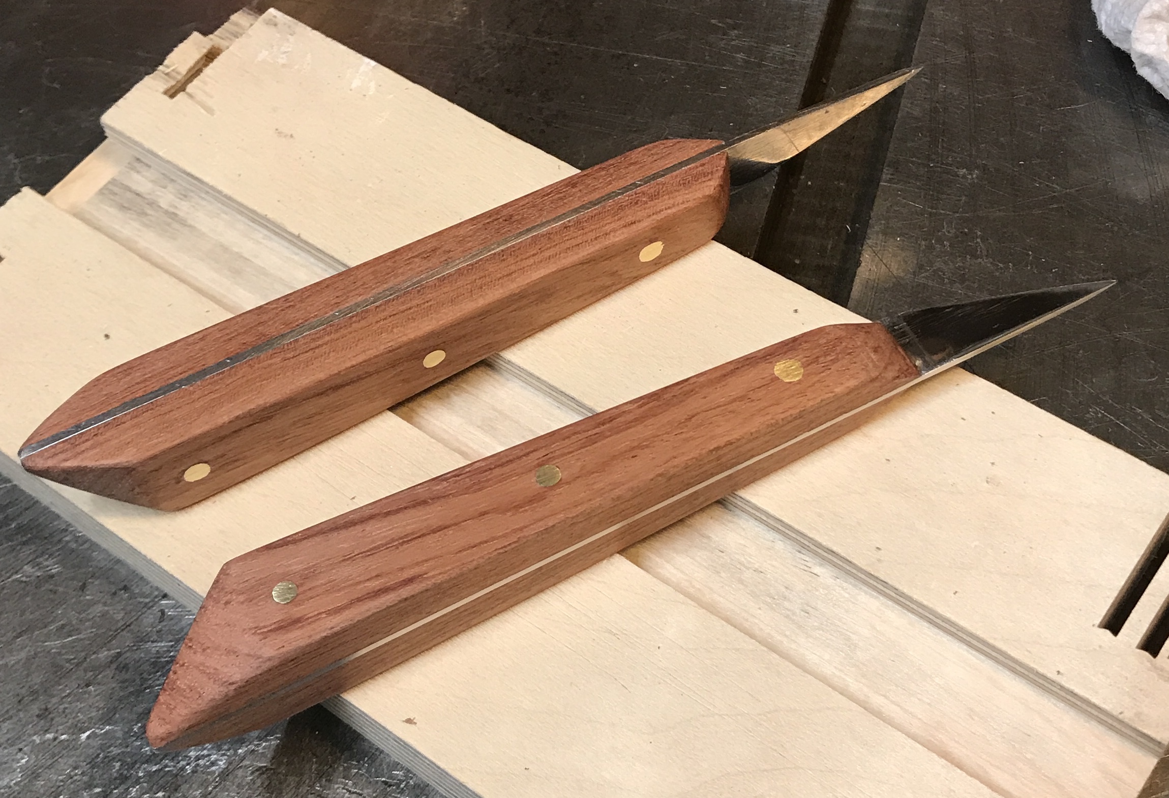 Marking handles sanded